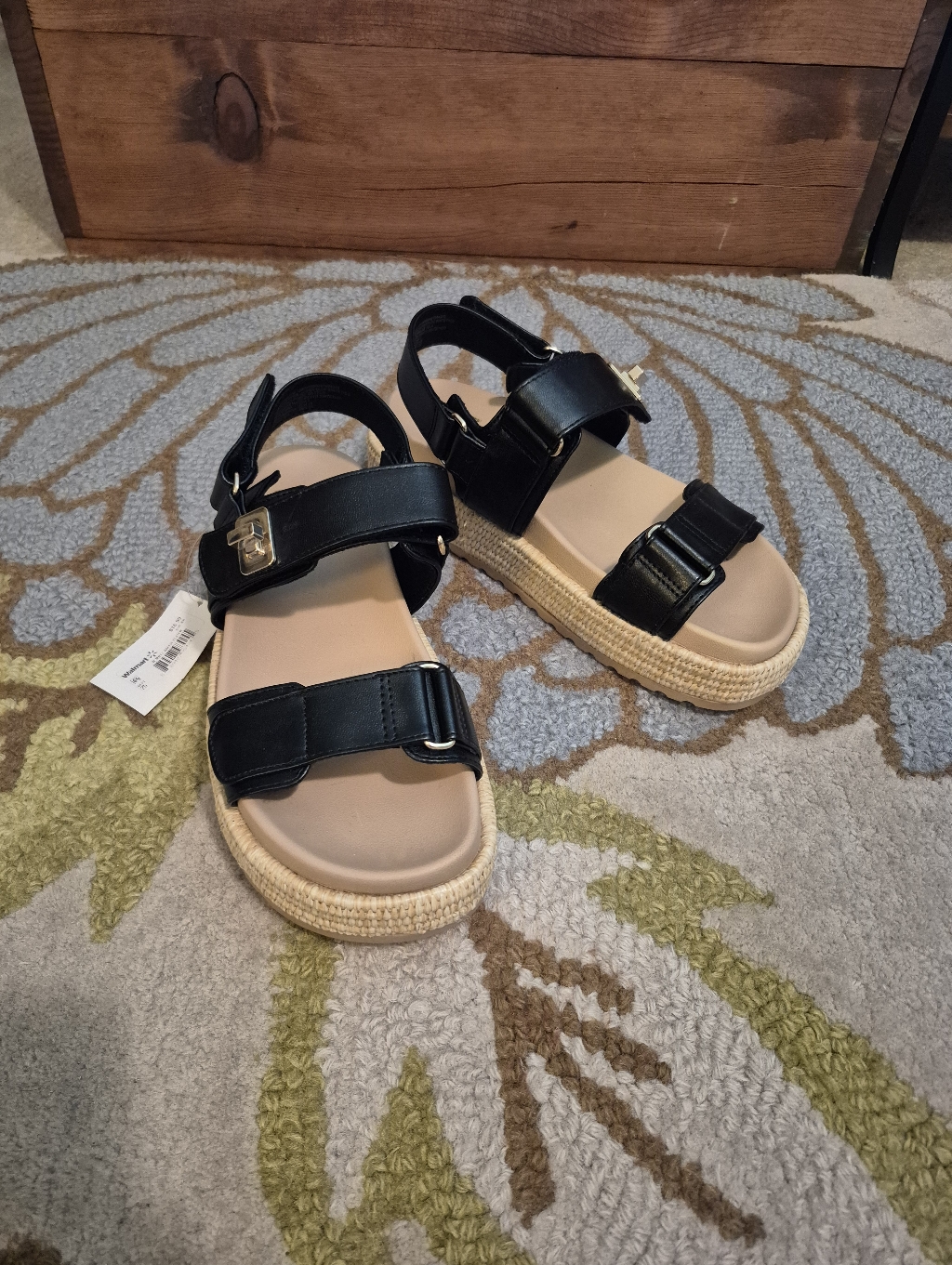 New Steve Madden Raffia Platform Sandals Womens Size 7